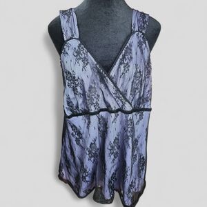 STUDIO 1940 | Purple Whimsigoth Dark Romance Cami Tank Black‎ Floral Lace | 18